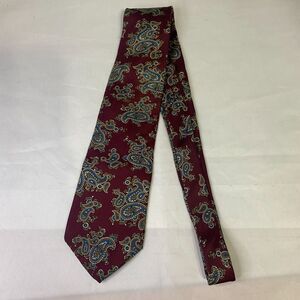 #6605 Bert Pulitzer Maroon Paisley Mens Necktie, Tie